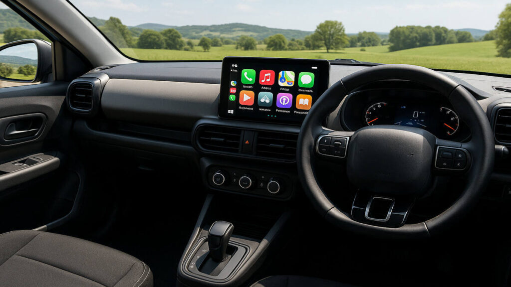 Citroen eC3 2024 interior with touchscreen and steering controls