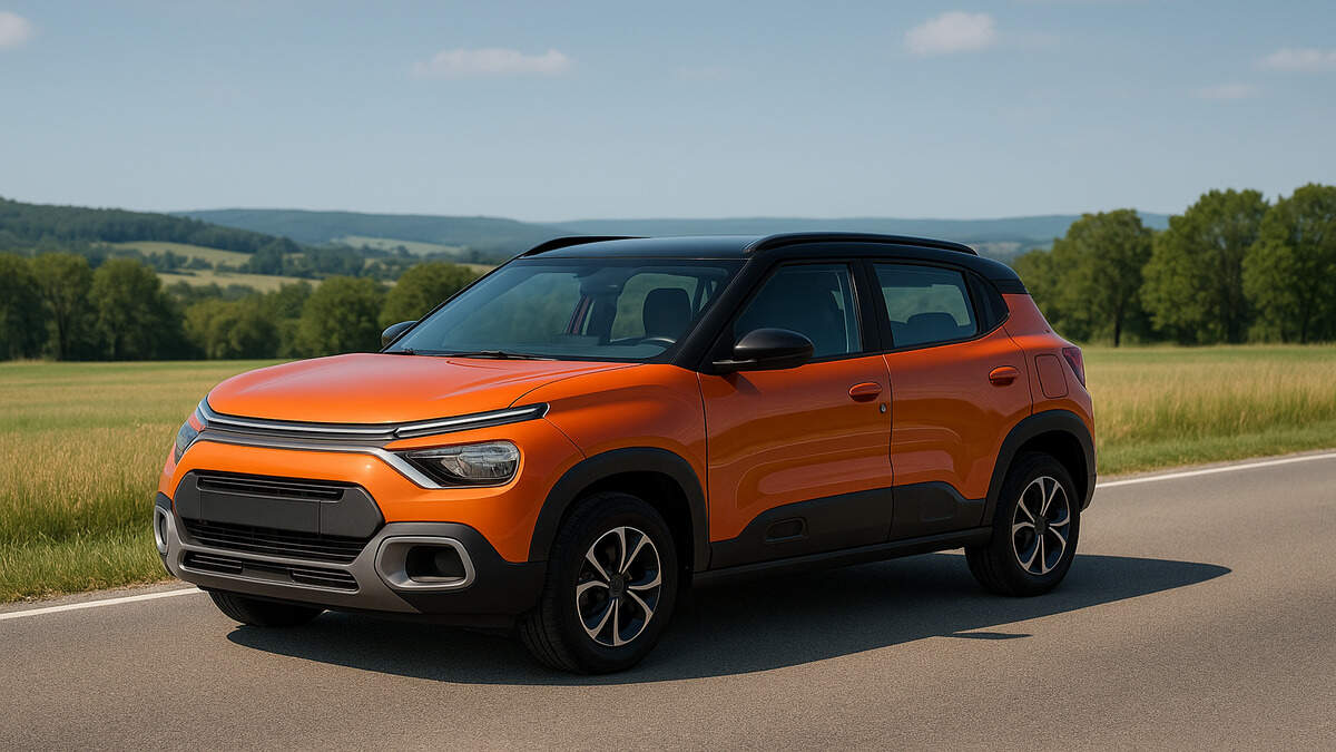 Citroen eC3 2024 electric car parked on a scenic road in daylight